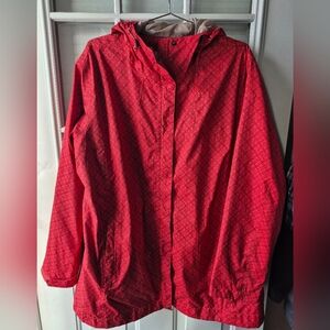 Columbia Women's Red Patterned Rain Jacket